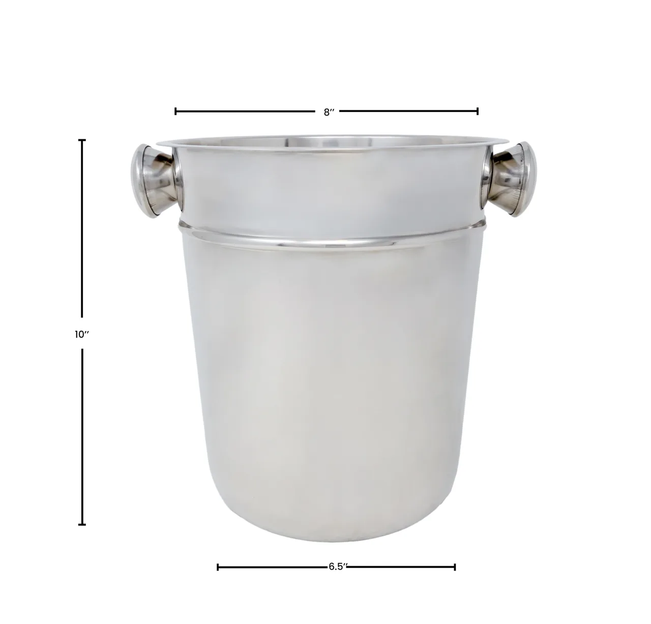 Omcan USA 80836 Wine Bucket - 8‑Quart Stainless Steel Cooler, Knob Handles, 5‑9 Qt Capacity