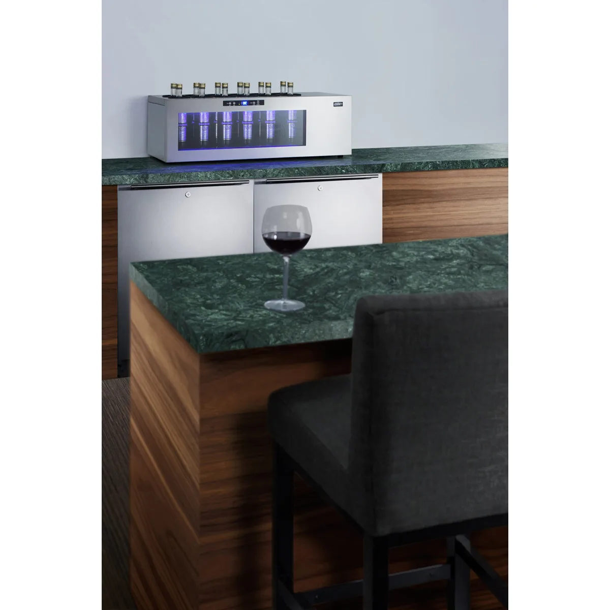 Summit STC12 36" Glass Door Countertop Wine Refrigerator, Single Temperature, 12 Bottles