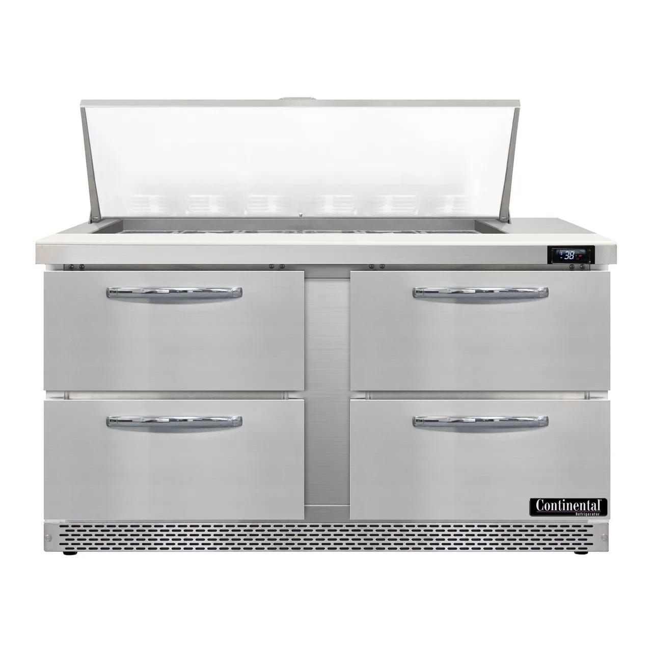 Continental Refrigerator D60N18M-FB-D 60" Mega Top Sandwich Prep Table w/ 4 Drawers, 18 pans