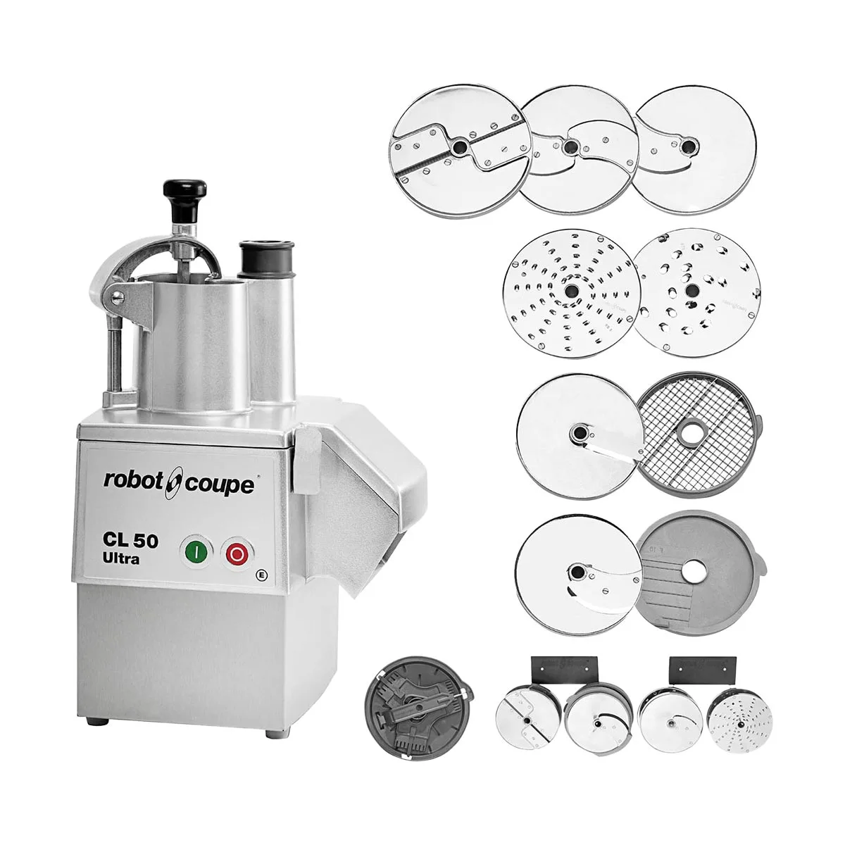 Robot Coupe CL50EUREST Continuous Feed Food Processor, 9 Discs Included, 1 1/2 hp