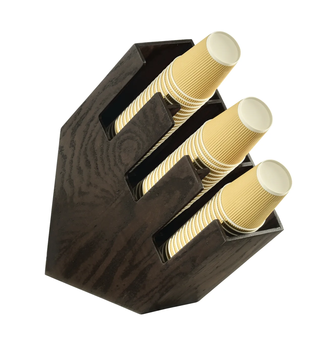 Cal-Mil 2048-3-112 Cup & Lid Organizer, Dark Oak, 17" x 4.5" x 16.25" Countertop, Compartments