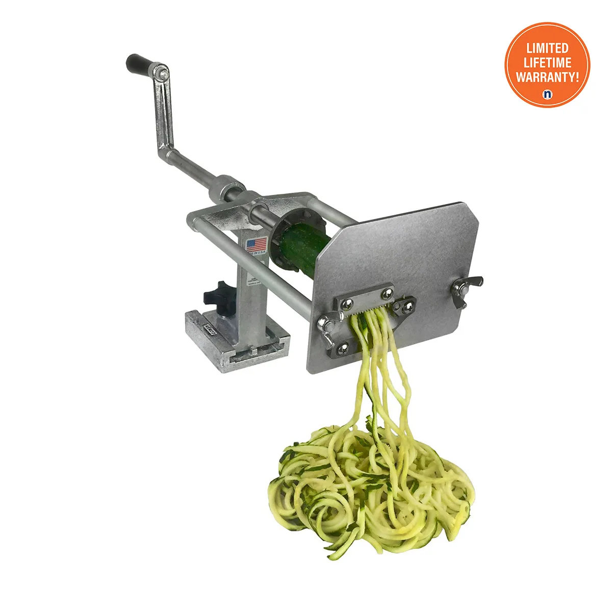 Nemco 55050AN-P Manual Vegetable Noodler, 5.5" Width, 9/64" Slice, Cast Aluminum, Stainless Blade