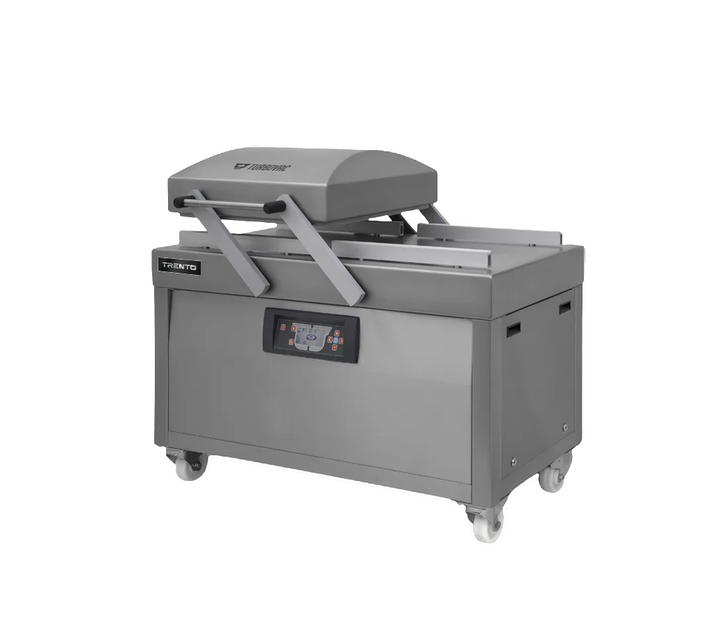 Omcan USA 59134 Turbovac Double Chamber Vacuum Sealer, 32" x 27.5" Seal, Stainless Steel Cover, Floor Model