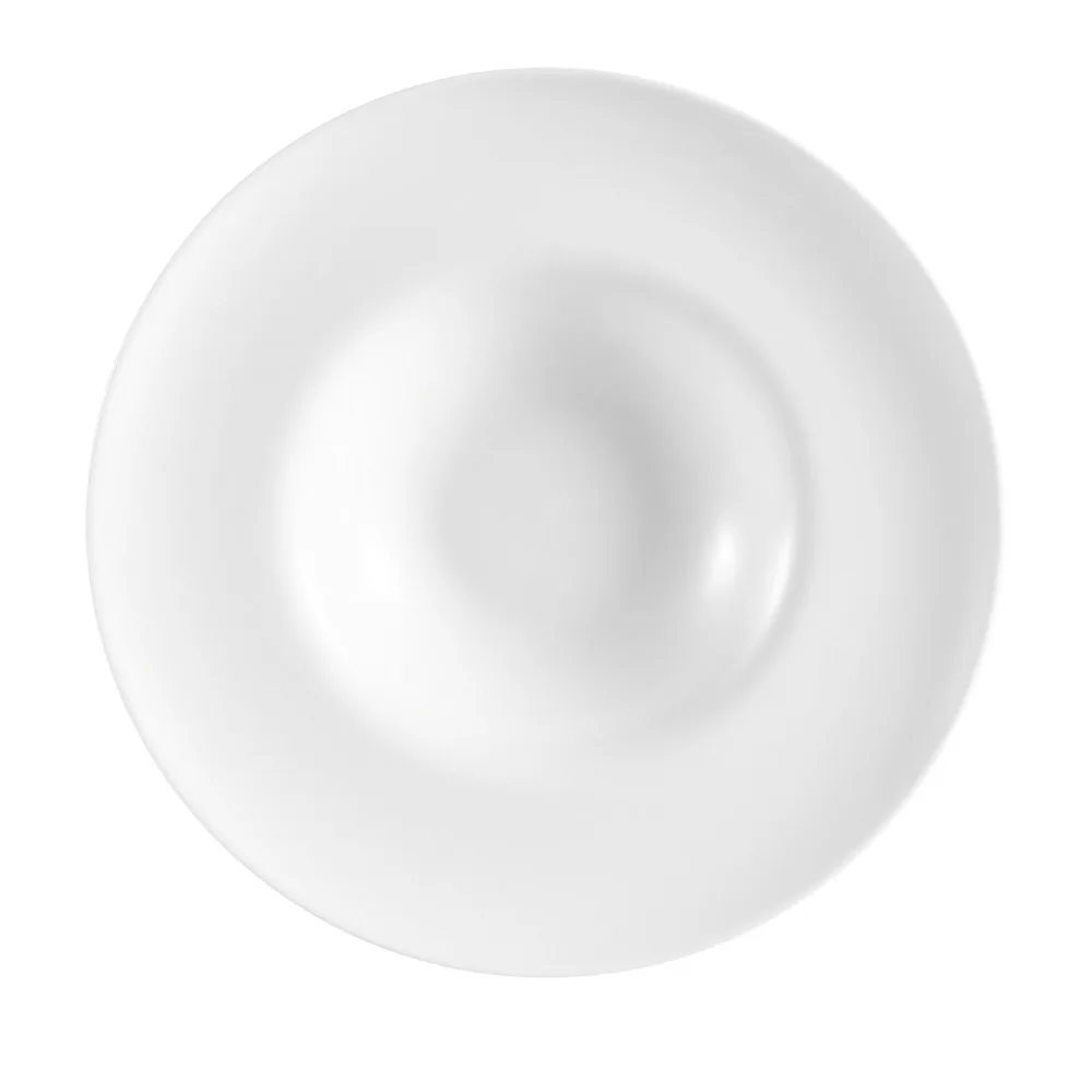 CACChina FDP-3 Soup Plate 9" Dia 8 Oz White Porcelain Round Dishwasher/Oven/Microwave - Dozen