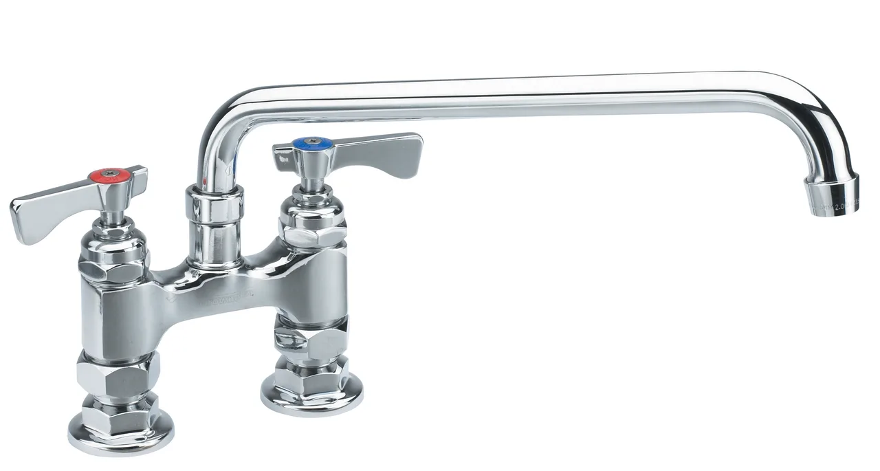 Krowne 15-412L Royal Series Low Lead Deck Mount Faucet w/ 4" Centers, 12" Swing Spout