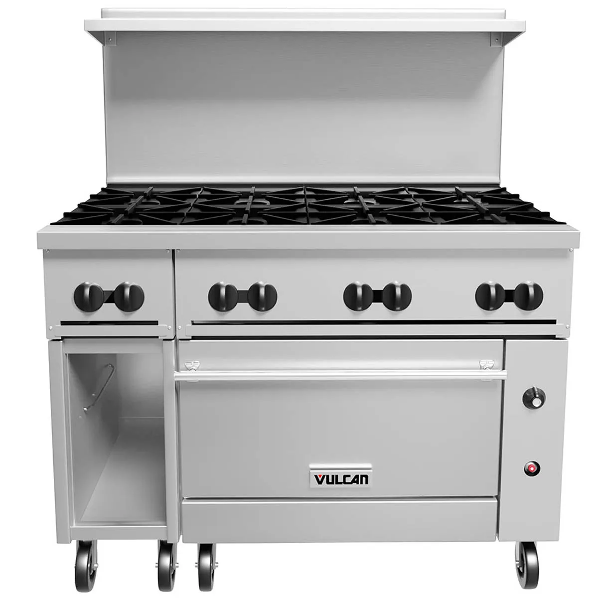 Vulcan 48C-8B 48" Gas Restaurant Range w/ (8) Open Burners, (1) Convection Oven, (1) Cabinet Base, 275.000 BTU