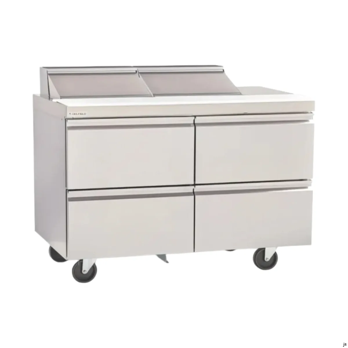 Delfield D4460NP-18M 60" 2-Section Mega Top Sandwich Prep Table, 18 Pans, 4 Drawers, Stainless Steel