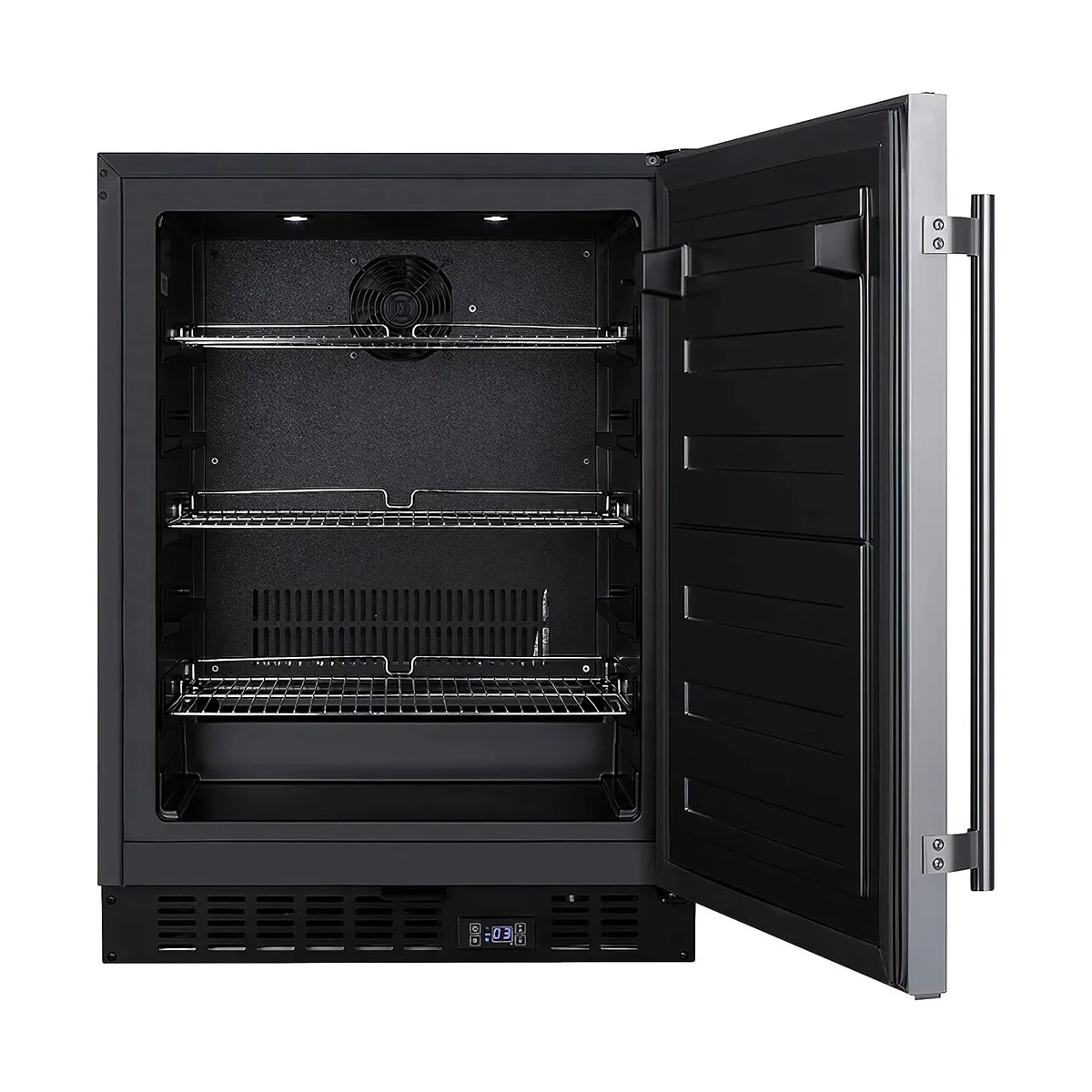 Summit ALFZ53 23" Reach-In Undercounter Freezer, Stainless Steel Door Black Cabinet, 3.7 cu. ft.