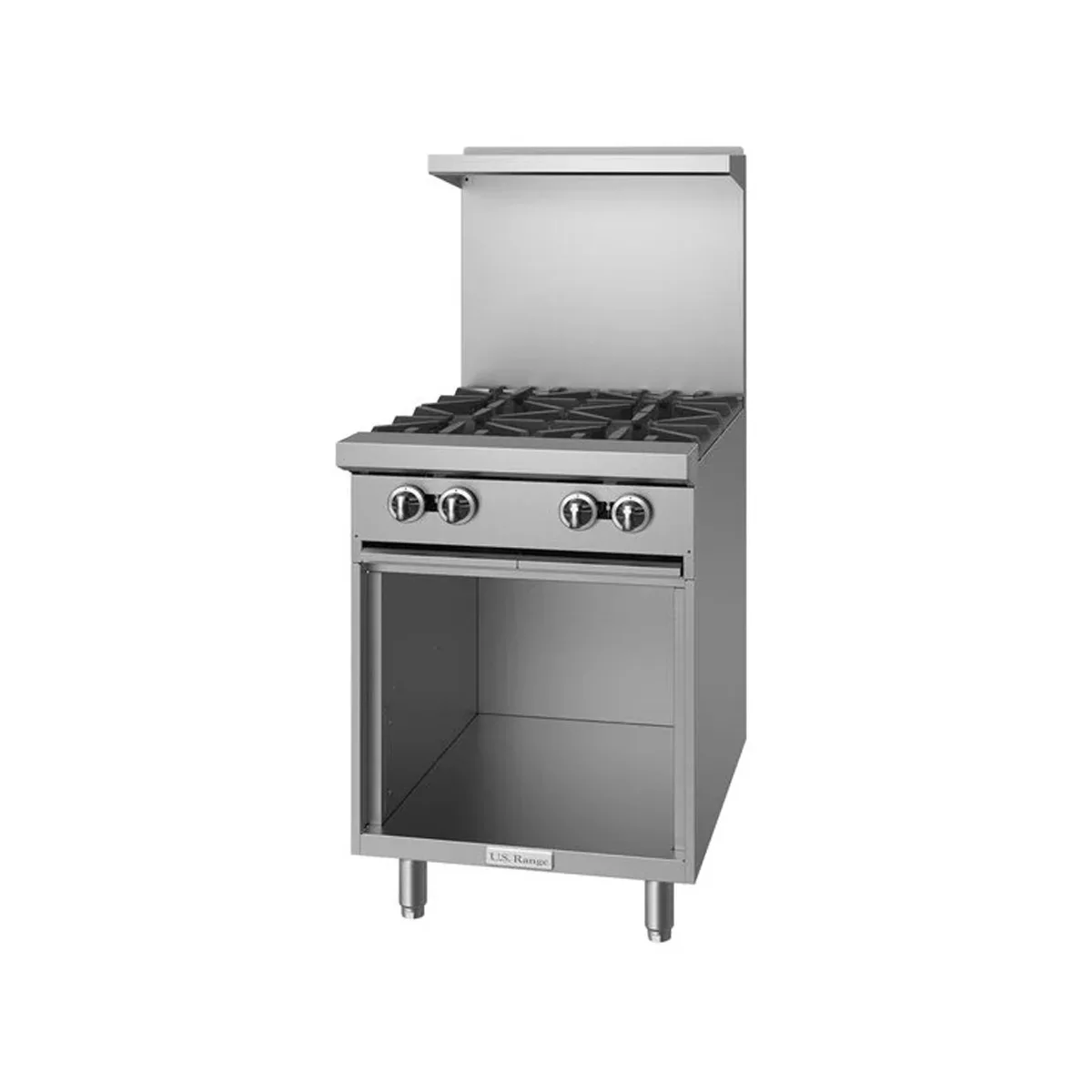 Garland US Range U24-4S 24" Gas Restaurant Range w/ (4) Open Burners, (1) Cabinet Base, 128.000 BTU