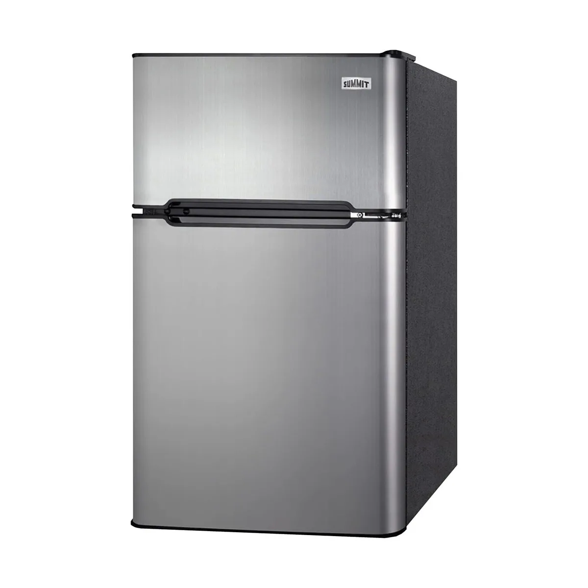 Summit CP34BSS 19" Compact Refrigerator Freezer in Black, Stainless Steel Doors, Can Storage, 3.2 cu. ft.