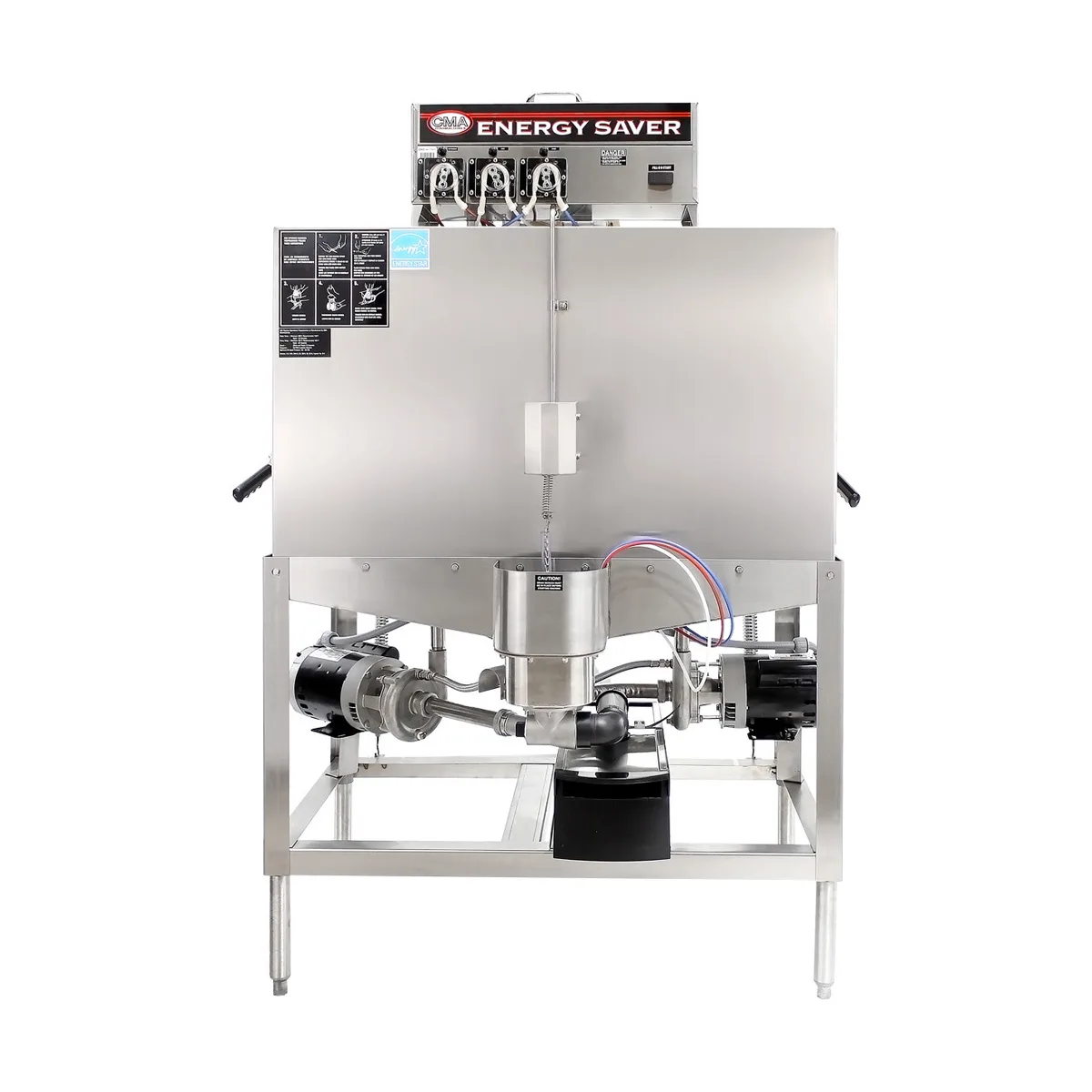 CMA Dishmachines B 44" Door Type Straight-Thru Dishwasher, Low Temp - Double Rack, 80 RPH - 78 GPH