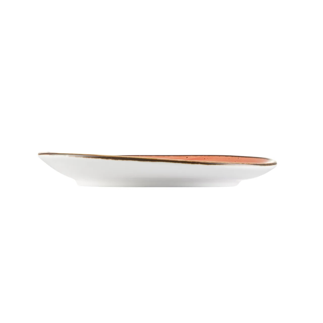 CAC China TUS-2-CRL Tucson Saucer, 6¼" x 5⅞" Round Porcelain, Coral Glaze, Dishwasher Safe - 1 Dozen