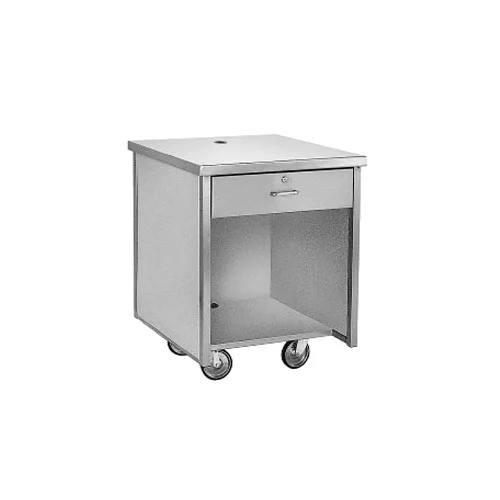 Randell RAN CA Cash Register Stand, 30W x 30D x 35.5H, Stainless Steel Top, Locking Cash Drawer