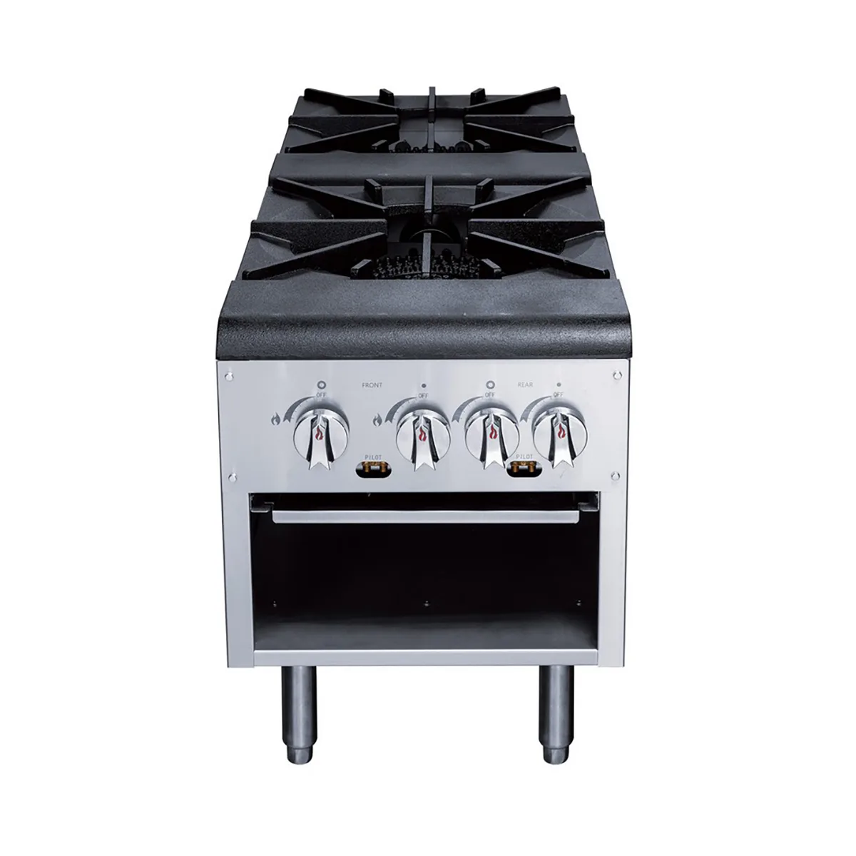 Dukers Appliance Co DCSPA2 18" (2) Cast Iron 3-Ring Burner Gas Stock Pot Range, 160.000 BTU