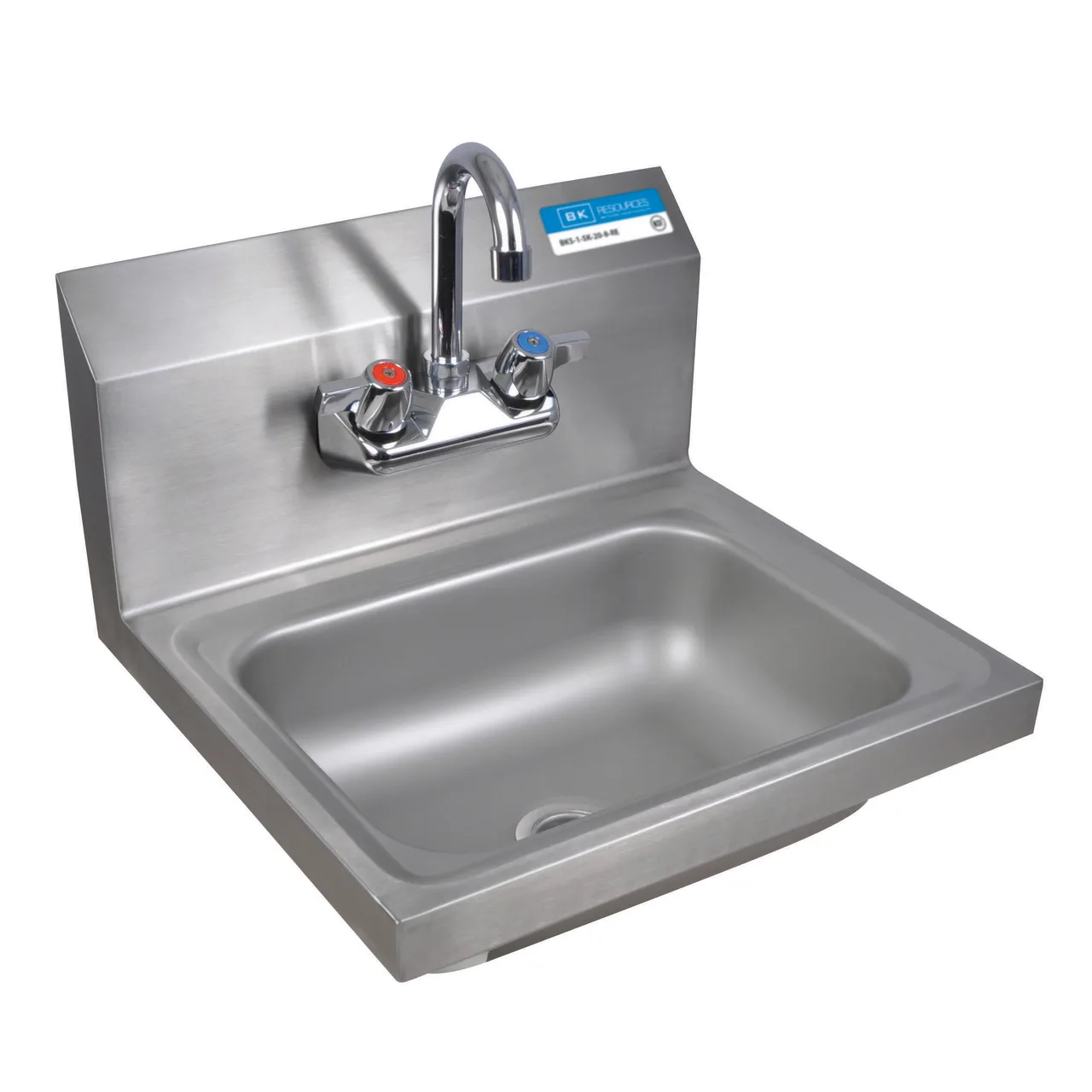 BK Resources CP-4W-1410-PG 14" Wall Mounted Hand Sink with Splash Mount Faucet /Premier Case Pack