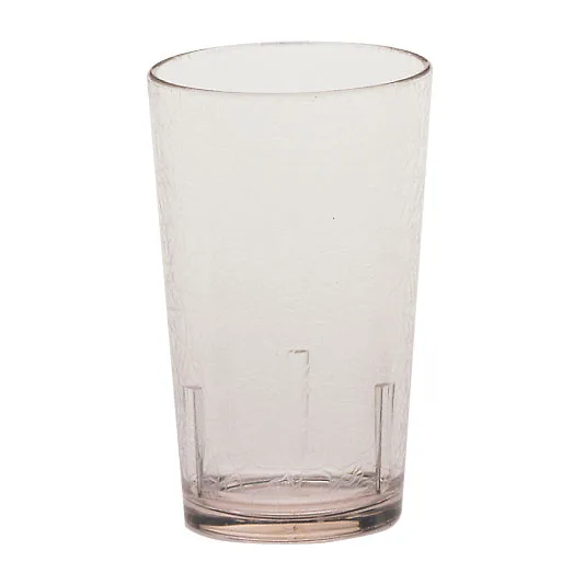 Cambro D8152 Del Mar 8 oz Clear Crackled SAN Tumbler, 2-5/8" Top Diameter, Rolled Rim, Stackable