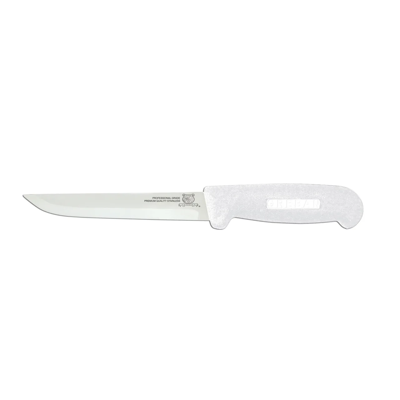 Omcan USA 11717 Boning Knife – 6" Straight Stainless Steel Blade, White Plastic Handle, Stamped