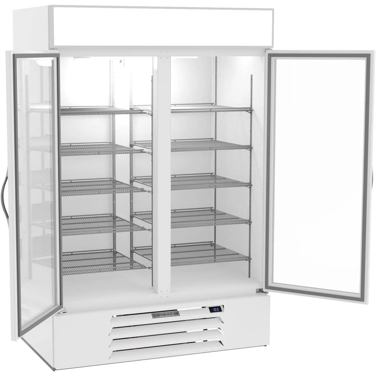 Beverage-Air MMF49HC-1-W-IQ 52" 2 Glass Door Merchandiser Freezer in White, 46.2 cu. ft.