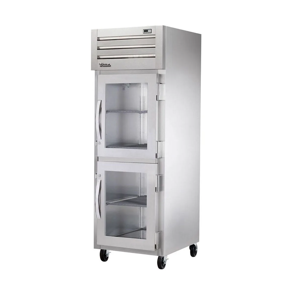 True STG1F-2HG-HC 27.50" 2-Half Glass Door Reach-In Freezer, Top Mounted, 31 cu. ft., Stainless Steel Front, Aluminum Sides