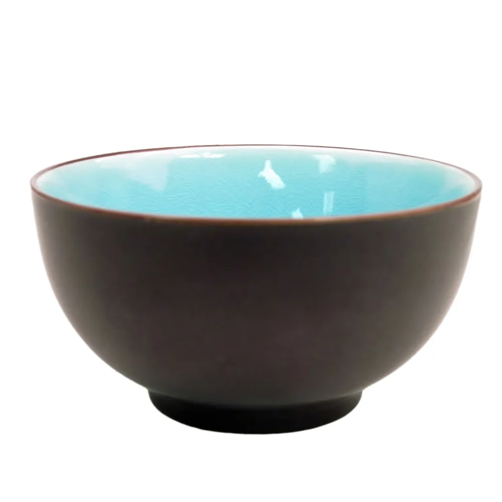 CACChina 666-4-BLU Rice Bowl, 10 Oz., 4-3/4" Dia. x 2-1/2" H, Round, Ceramic, Lake Blue - Dozen