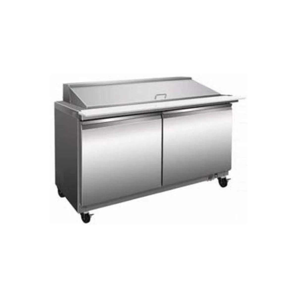 Serv-Ware SP60-16-HC 61" 2-Door Sandwich and Salad Prep Table, 16 Pans, Stainless Steel