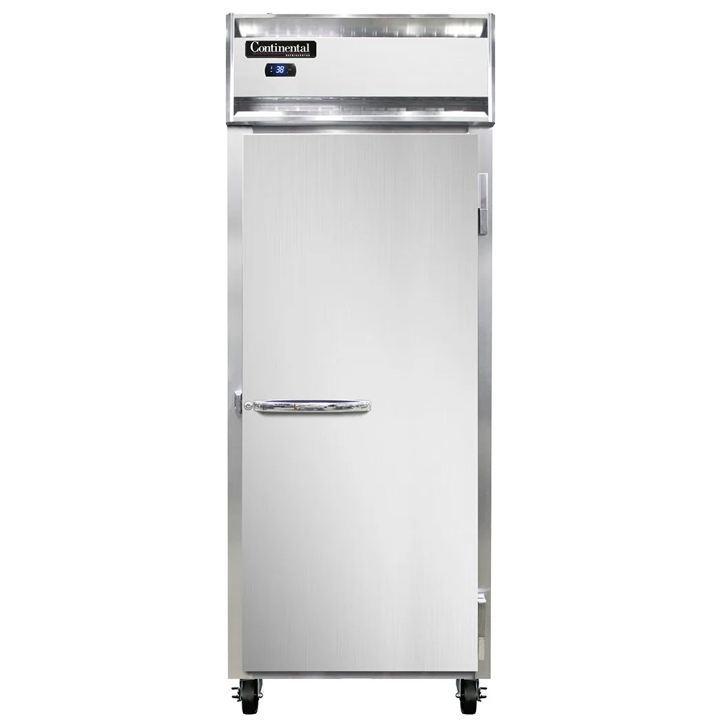 Continental Refrigerator 1RESNSS 28.5" 1-Section Reach-In Refrigerator w/ Solid Door, All Stainless Steel, 18 cu. ft.