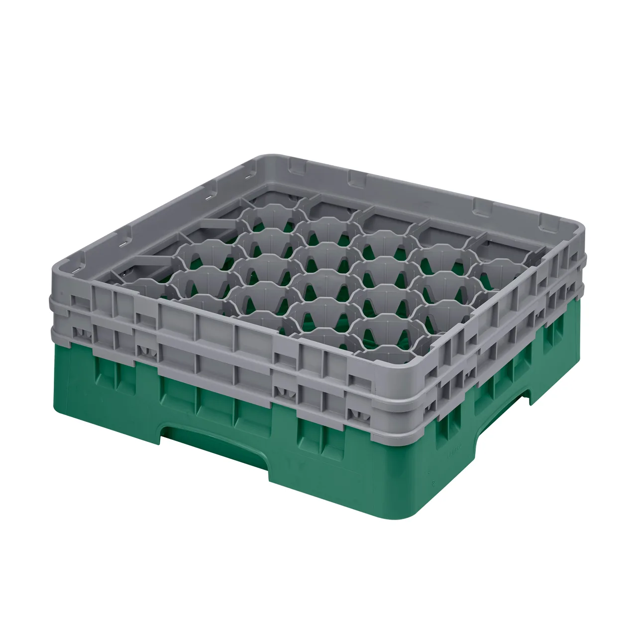 Cambro 30S434119 Camrack Glass Rack, Sherwood Green, Full Size, 19-3/4" x 19-3/4", 30 Compartments, 3-1/8" Max Dia, 5-1/4" Max Height