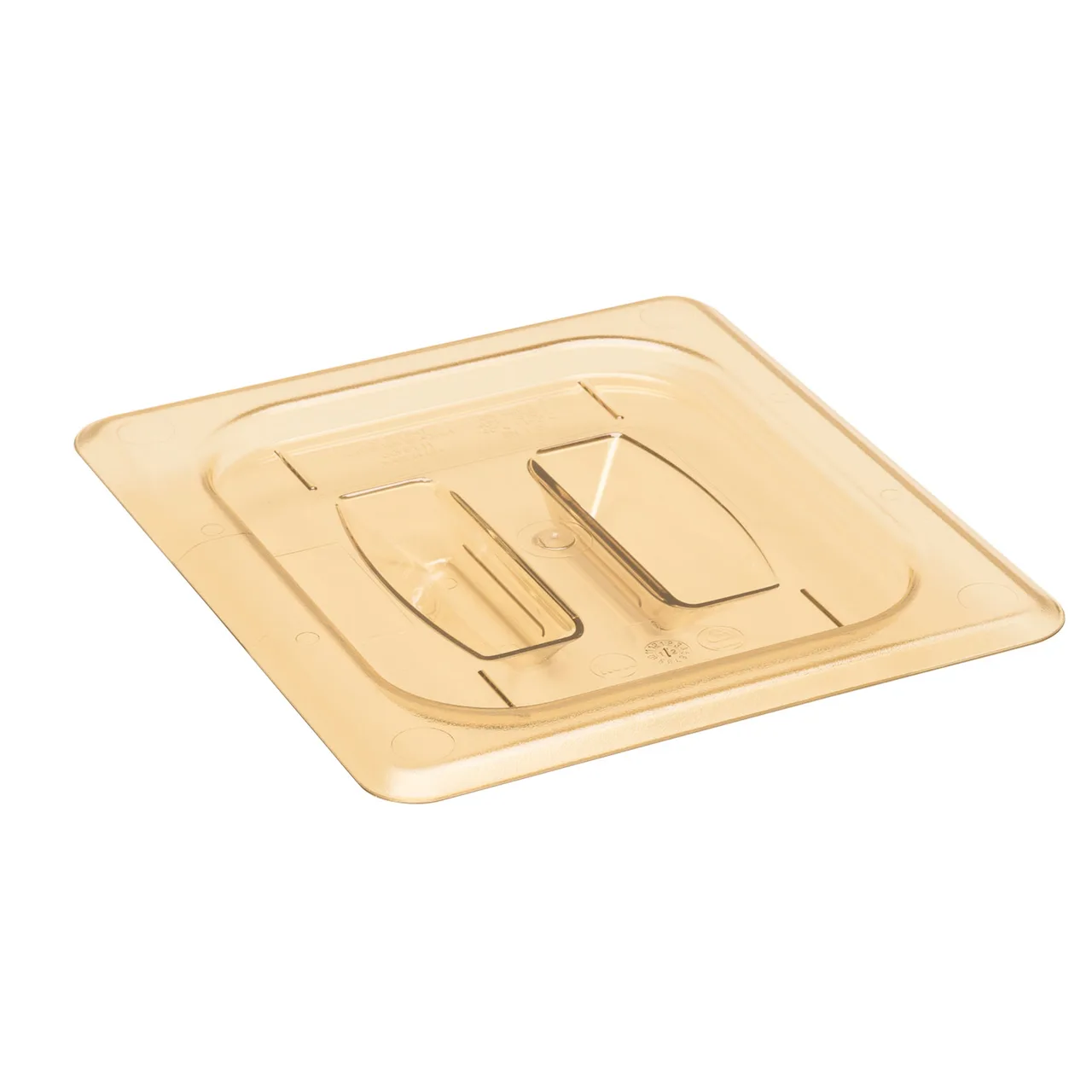 Cambro 60HPCH150 H‑Pan Cover, 1/6 Amber Handled Lid, Non‑Stick, -40°F to 300°F, NSF