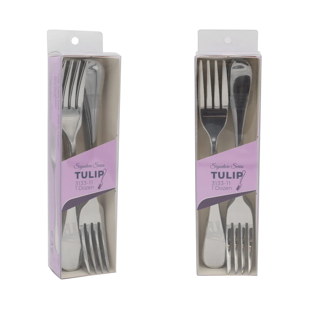 CAC China 3133-11 Tulip CPK Table Fork, 8-1/4" Heavy Weight, 18/0 Stainless Steel - 1 Dozen
