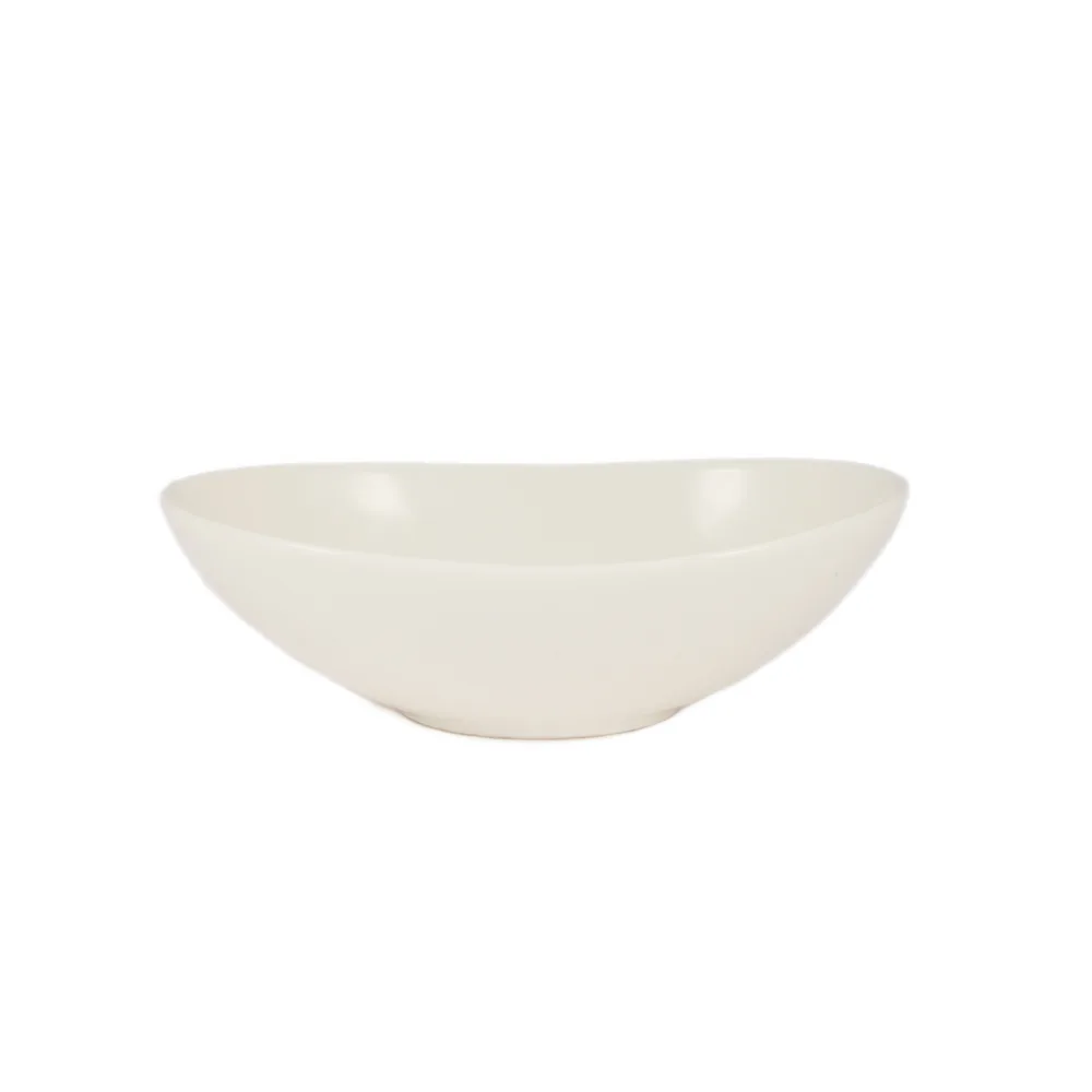 CACChina COL-EG8 - Bone White Porcelain Oval Salad Bowl, 8" L x 5-5/8" W x 2-1/2" H, 16 oz, 1 Dozen