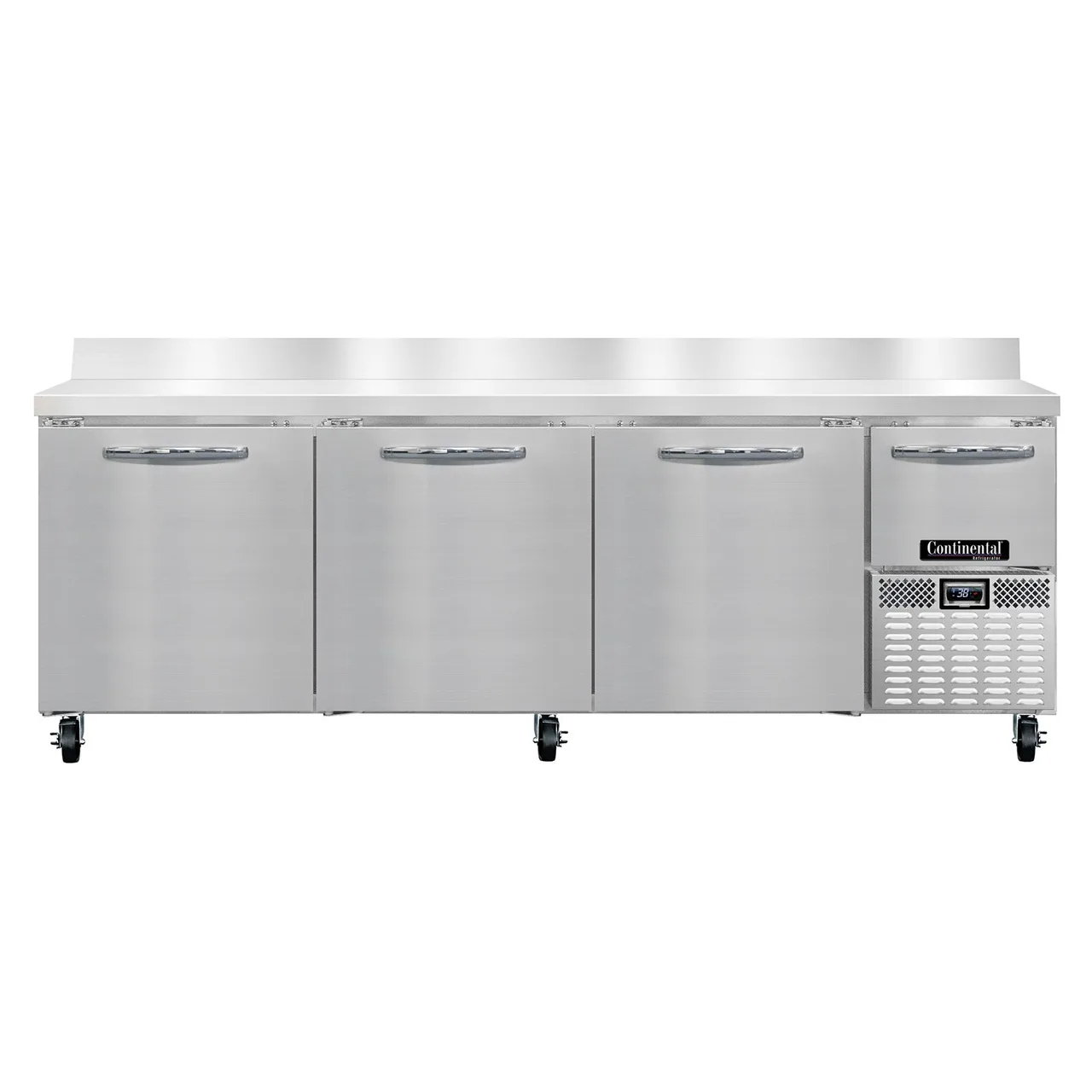 Continental Refrigerator RA93NBS 93" Worktop Refrigerator w/ 3 Full & 1 Half Doors