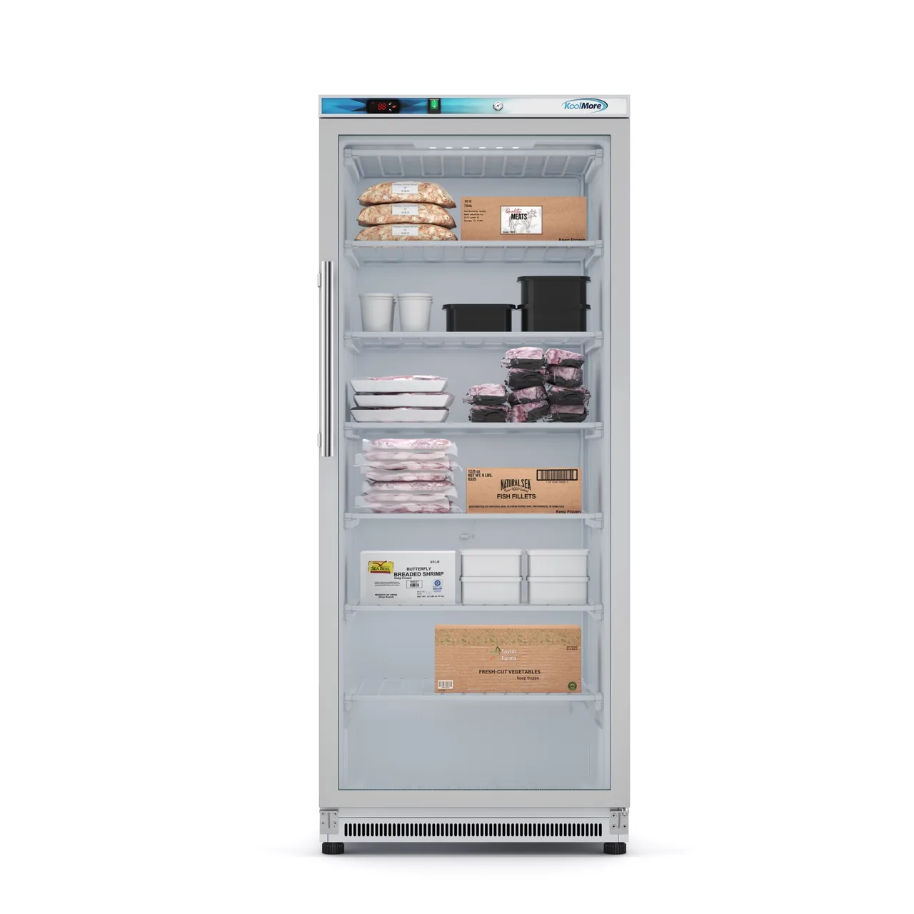 Koolmore KM-FMD20WGD 30" 1-Glass Door Reach-In Freezer, Bottom Mounted, 21 cu. ft., White Finish
