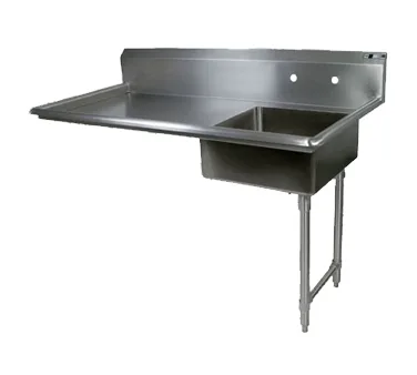John Boos JDTS-20-50UCR 50" Undercounter Soiled Dishtable w/ Sink On Right, 10" Backsplash