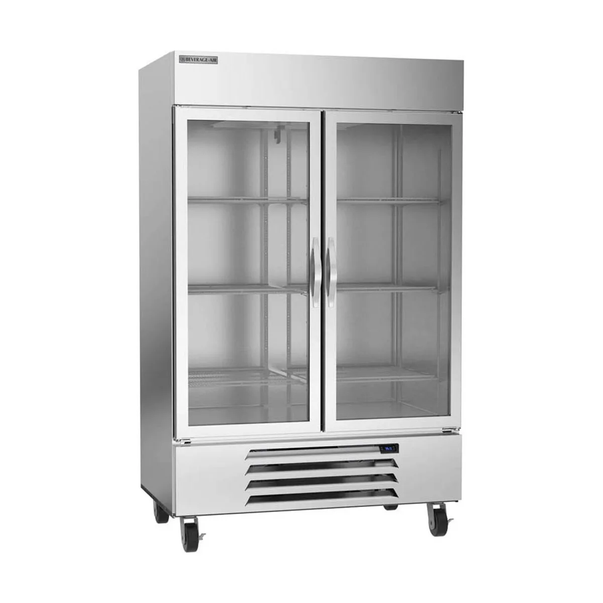 Beverage Air HBR49HC-1-G 52" 2-Section Reach-In Refrigerator w/ 2 Glass Full Doors, Bottom Mount, 1/3 hp, 46 cu. ft.