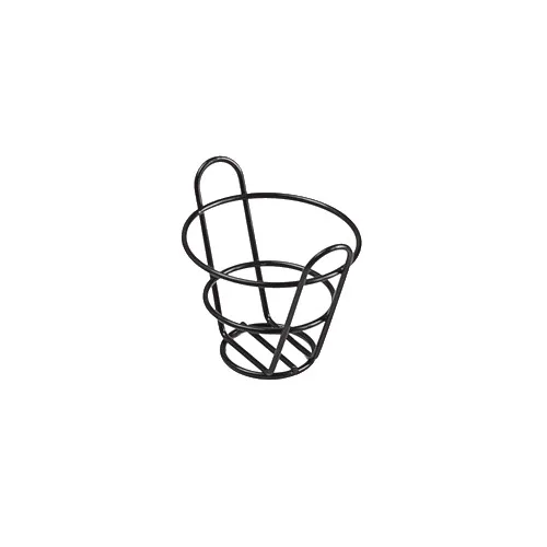 GET 4-33778 Round Bucket Basket, 4-1/2" Dia. x 3"H, Iron Powder Coated, Black