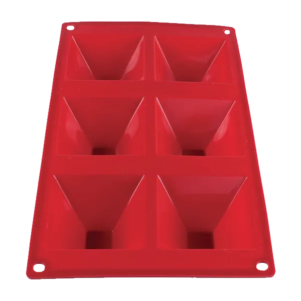 Thunder Group PLBM009S Baking Mold, 3 Oz. -40° - 550°F Temperature Range (6) Pyramid Cavities