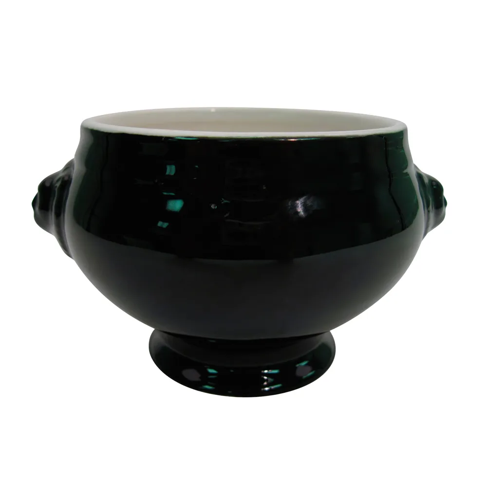 CAC China LN-15-BLK Lion Tureen 15 Oz 6-1/4"L x 5-1/4"W x 3-3/4"H Porcelain Black - Dozen