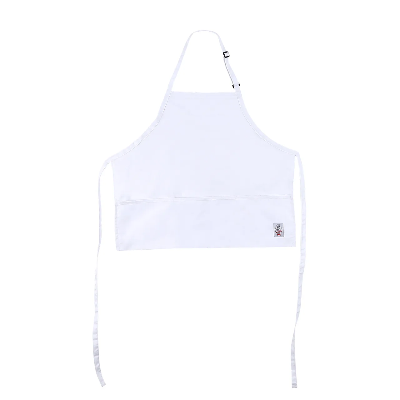 CAC China APBB-3W Chef's Pride Bib Apron, Mid-Length, 3-Pocket, 65/35 Poly/Cotton, White