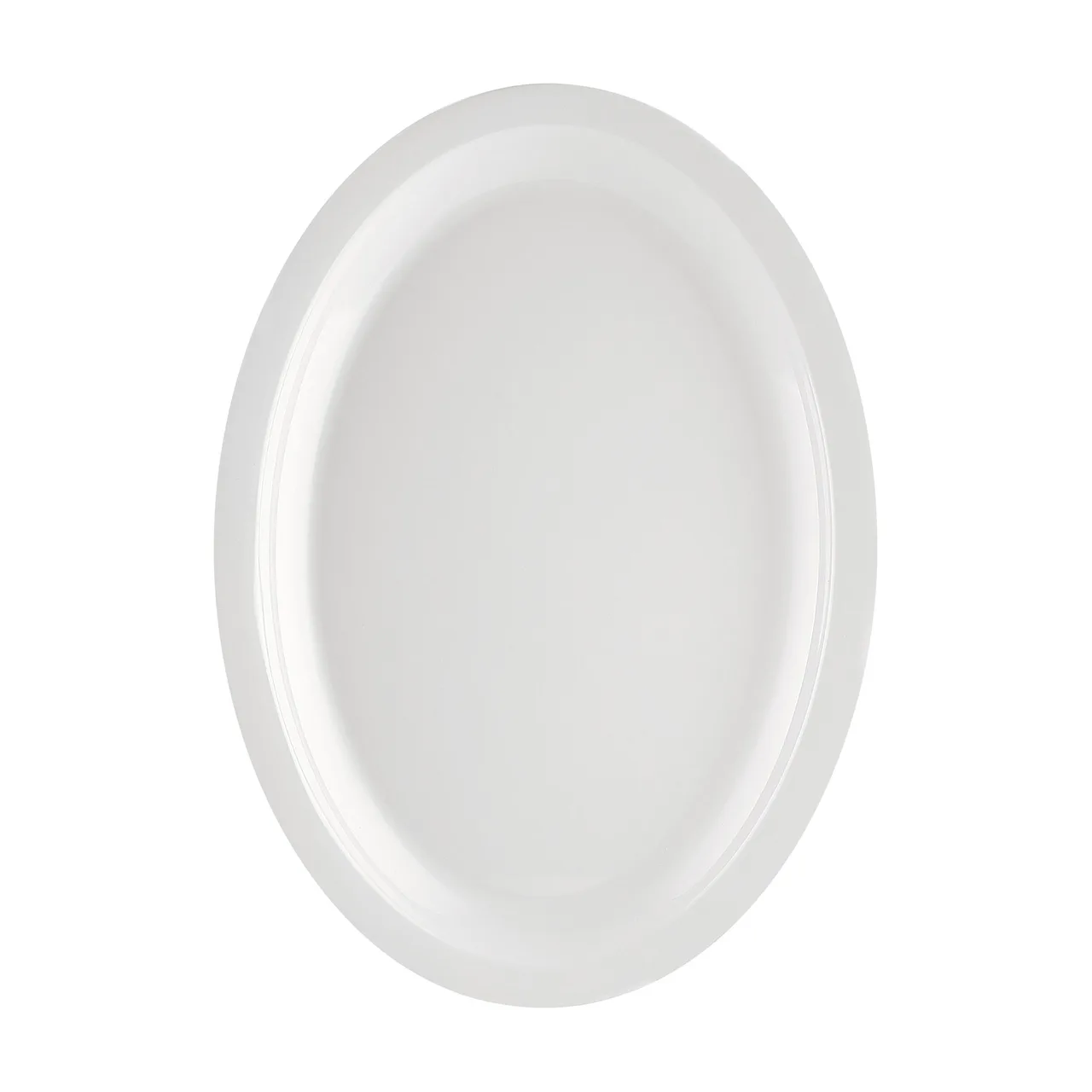 CAC China MLNC-14 Oval Platter, 13" x 9.6" White Melamine, Dishwasher Safe, Break Resistant - 1 Dozen