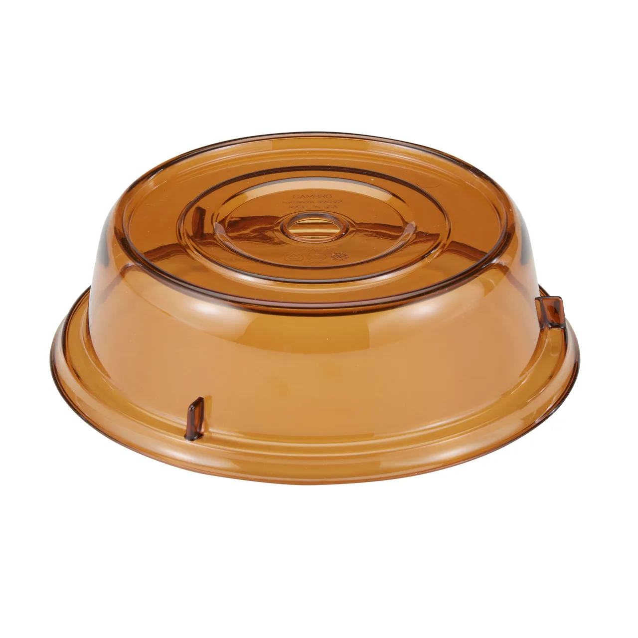 Cambro 806CW153 Amber Polycarbonate Plate Cover, 8‑7/16" Dia, 2‑11/16" H, Fits Heated Carts to 210°F