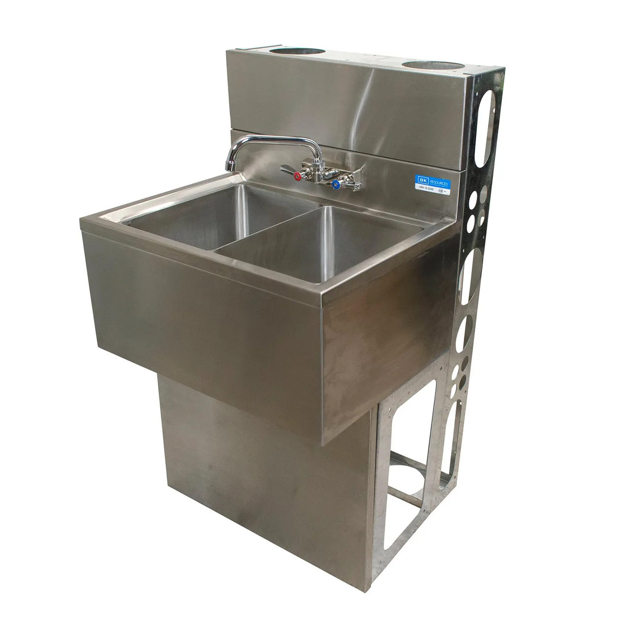 BK Resources UBDW-18-224S Underbar Sink Units, 2 Compartment without Drainboard