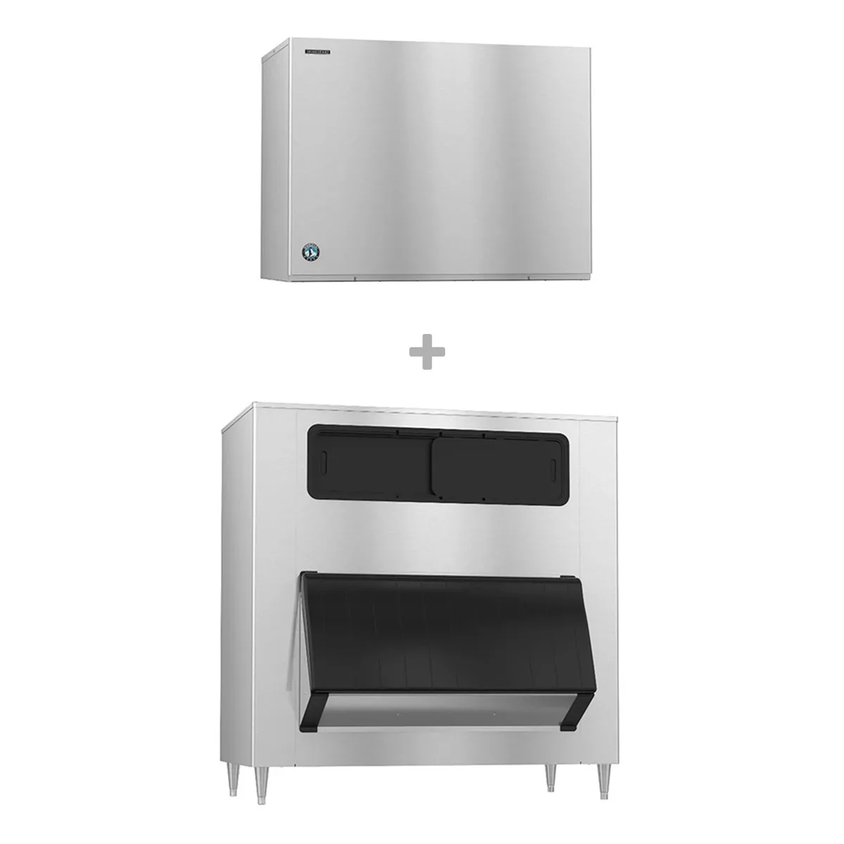 Hoshizaki KM-2600SWJ3/B-1650SS Water Cooled Crescent 2482 lb Ice Machine with Bin, 1605 lb Storage