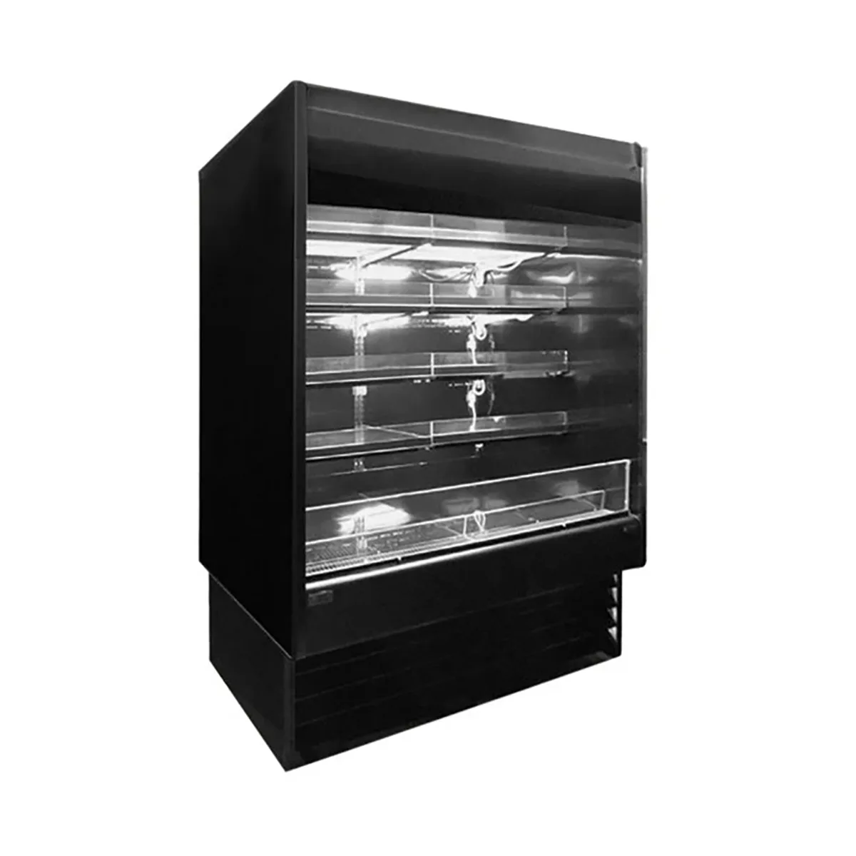 Howard-McCray SC-OD35E-48-B-LED 48'' Vertical Dairy Open Merchandiser in Black, Self-Contained