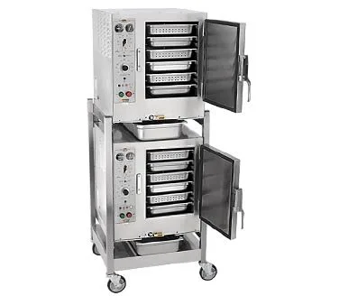 AccuTemp S62403D110 DBL 12 Pan Electric Boilerless Convection Steamer, (2) Stacked, Connectionless