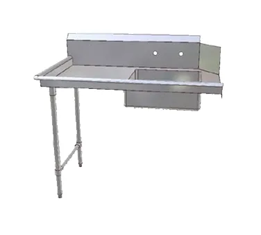 John Boos JDTS-20-72L-X 72" Straight Soiled Dishtable w/ Left Table, Pre-Rinse Sink, 10" Backsplash