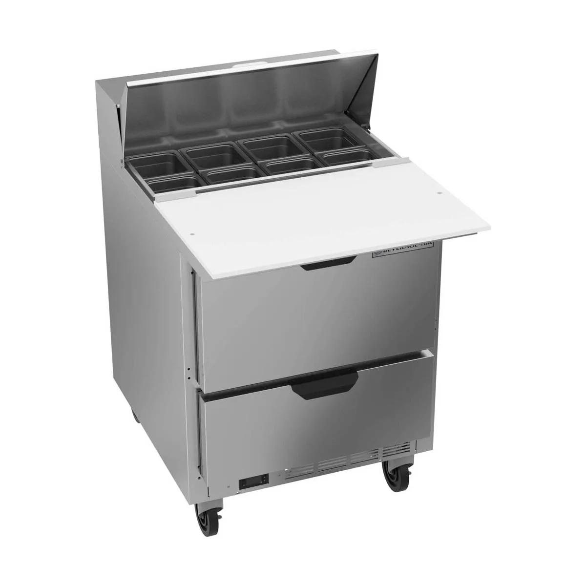Beverage Air SPED27HC-C-B 27" One Section Sandwich/Salad Prep Table w/ 2 Drawers, 8 pans, 6.9 cu. ft.