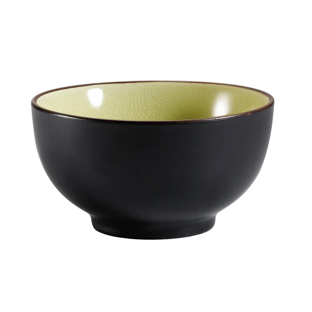 CAC China 666-4-G Rice Bowl, 10 Oz., 4-3/4" Dia., 2-1/2" H, Golden Green Ceramic – 1 Dozen