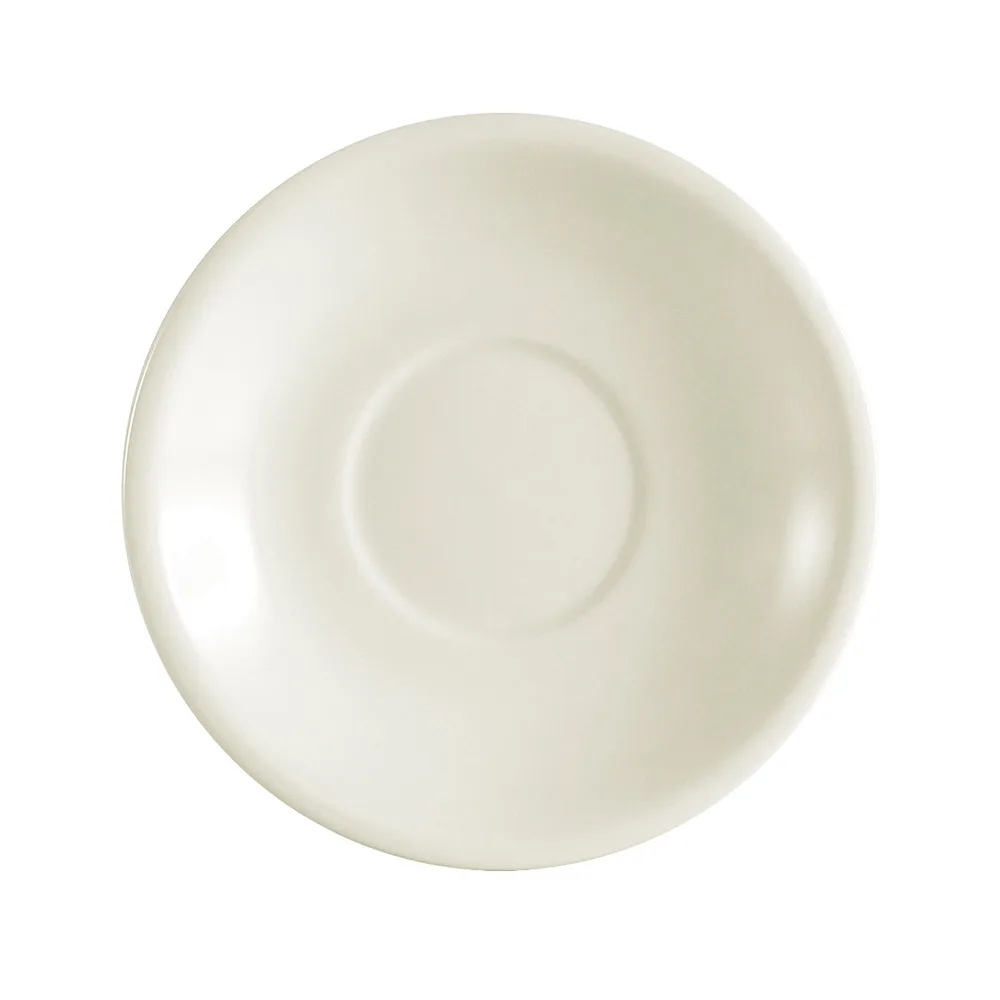 CAC China REC-2 Round Stoneware Saucer, 6" Dia x 1" H, White, Dishwasher & Microwave Safe - 1 Dozen