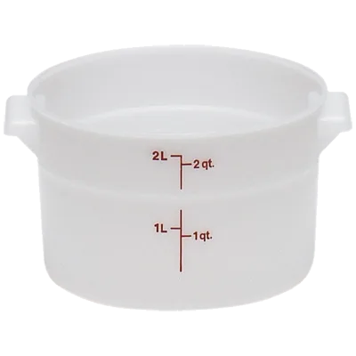 Cambro RFS2148 2‑Qt Storage Container, 8‑3/16" Dia x 4‑3/16" H, Natural White Polyethylene, No Lid