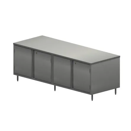 BK Resources CST-3696HL 96" Cabinet Base Hinged Doors Work Table with 4 Hinged Doors & Locks